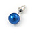 8mm Blue Glass Bead Choker Necklace & Stud Earrings Set - 37cm L/ 5cm Ext - view 5