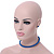 8mm Blue Glass Bead Choker Necklace & Stud Earrings Set - 37cm L/ 5cm Ext - view 2