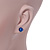8mm Blue Glass Bead Choker Necklace & Stud Earrings Set - 37cm L/ 5cm Ext - view 3