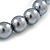 14mm Grey Glass Bead Choker Necklace & Stud Earrings Set - 37cm L/ 5cm Ext - view 5