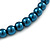 8mm Teal Glass Bead Choker Necklace & Stud Earrings Set - 37cm L/ 5cm Ext - view 4