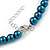 8mm Teal Glass Bead Choker Necklace & Stud Earrings Set - 37cm L/ 5cm Ext - view 5