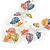Matt Pastel Multicoloured Enamel Leaf Necklace and Stud Earrings In Light Silver Tone - 45cm L/ 7cm Ext - view 10