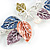 Matt Pastel Multicoloured Enamel Leaf Necklace and Stud Earrings In Light Silver Tone - 45cm L/ 7cm Ext - view 7