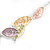 Matt Pastel Multicoloured Enamel Leaf Necklace and Drop Earrings Set In Light Silver Tone Metal - 45cm L/ 7cm Ext - view 7