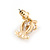 Tiny Clear CZ Owl Pendant with Snake Type Chain & Stud Earrings Set In Gold Tone - 42cm L/ 6cm Ext - view 4