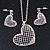 Romantic Crystal Heart Pendant and Drop Earrings In Silver Tone Metal - 40cm/ 4cm Ext - view 3