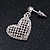 Romantic Crystal Heart Pendant and Drop Earrings In Silver Tone Metal - 40cm/ 4cm Ext - view 5