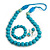 Mint/ Turquoise Coloured Wooden Bead Necklace, Flex Bracelet and Drop Earrings Set - 80cm Long - view 6