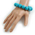 Mint/ Turquoise Coloured Wooden Bead Necklace, Flex Bracelet and Drop Earrings Set - 80cm Long - view 4