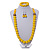 Banana Yellow/ Bronze Long Wooden Bead Necklace, Flex Bracelet and Drop Earrings Set - 80cm Long - view 3