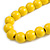 Banana Yellow/ Bronze Long Wooden Bead Necklace, Flex Bracelet and Drop Earrings Set - 80cm Long - view 9