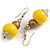 Banana Yellow/ Bronze Long Wooden Bead Necklace, Flex Bracelet and Drop Earrings Set - 80cm Long - view 7