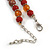 Chocolate/ Amber Glass/ Ceramic Bead with Silver Tone Spacers Necklace/ Earrings/ Bracelet Set - 48cm L/ 7cm Ext - view 5