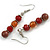 Chocolate/ Amber Glass/ Ceramic Bead with Silver Tone Spacers Necklace/ Earrings/ Bracelet Set - 48cm L/ 7cm Ext - view 8