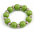 Light Green Wood and Silver Acrylic Bead Necklace, Earrings, Bracelet Set - 70cm Long - view 7
