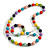 Multicoloured Wood and Silver Acrylic Bead Necklace, Earrings, Bracelet Set - 70cm Long - view 8