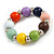 Multicoloured Wood and Silver Acrylic Bead Necklace, Earrings, Bracelet Set - 70cm Long - view 5