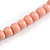 Pastel Pink Wooden Bead with Bow Long Necklace, Bracelet and Drop Earrings Set - 80cm Long - view 8