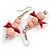 Pastel Pink Wooden Bead with Bow Long Necklace, Bracelet and Drop Earrings Set - 80cm Long - view 6