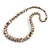 White/ Black/ Green/ Magenta Wooden Bead Long Necklace, Drop Earrings, Flex Bracelet Set - 80cm Long - view 9