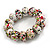 White/ Black/ Green/ Magenta Wooden Bead Long Necklace, Drop Earrings, Flex Bracelet Set - 80cm Long - view 10