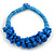 Ethnic Handmade Semiprecious Stone with Cotton Cord Necklace, Bracelet and Hoop Earrings Set In Blue - 56cm L - view 7