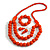 Chunky Orange Long Wooden Bead Necklace, Flex Bracelet and Drop Earrings Set - 90cm Long - view 8