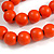 Chunky Orange Long Wooden Bead Necklace, Flex Bracelet and Drop Earrings Set - 90cm Long - view 9