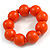 Chunky Orange Long Wooden Bead Necklace, Flex Bracelet and Drop Earrings Set - 90cm Long - view 11
