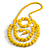 Chunky Yellow Long Wooden Bead Necklace, Flex Bracelet and Drop Earrings Set - 90cm Long - view 8