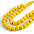 Chunky Yellow Long Wooden Bead Necklace, Flex Bracelet and Drop Earrings Set - 90cm Long - view 9