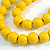 Chunky Yellow Long Wooden Bead Necklace, Flex Bracelet and Drop Earrings Set - 90cm Long - view 7