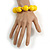 Chunky Yellow Long Wooden Bead Necklace, Flex Bracelet and Drop Earrings Set - 90cm Long - view 4
