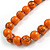 Chunky Wood Bead Cord Necklace and Earring Set with Animal Print in Orange/ 76cm L - view 9