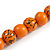 Chunky Wood Bead Cord Necklace and Earring Set with Animal Print in Orange/ 76cm L - view 7