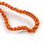 Chunky Wood Bead Cord Necklace and Earring Set with Animal Print in Orange/ 76cm L - view 10