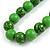 Chunky Wood Bead Cord Necklace and Earring Set with Animal Print in Green/ 76cm L - view 7