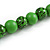 Chunky Wood Bead Cord Necklace and Earring Set with Animal Print in Green/ 76cm L - view 8