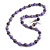 Long Wood Bead Necklace and Earring Set with Animal Print in Lilac Purple Colour/ 80cm L - view 6