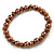 8mm/Bronze Glass Bead and Brown Faux Pearl Necklace/Flex Bracelet/Drop Earrings Set - 41cmL/4cm Ext - view 5