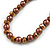 8mm/Bronze Glass Bead and Brown Faux Pearl Necklace/Flex Bracelet/Drop Earrings Set - 41cmL/4cm Ext - view 8