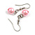 8mm Pastel Pink Glass Bead Necklace and Drop Earrings Set/41cm L/ 5cm Ext - view 2