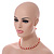 8mm/Red Glass Bead and White Faux Pearl Necklace/Flex Bracelet/Drop Earrings Set - 43cm L/4cm Ext - view 8
