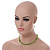 Spring Green Glass/Lime Green Shell Necklace/ Flex Bracelet (Size M) / Drop Earrings Set - 40cm L/5cm Ext - view 3