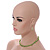 Spring Green Glass/Lime Green Shell Necklace/ Flex Bracelet (Size M) / Drop Earrings Set - 40cm L/5cm Ext - view 10