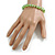Spring Green Glass/Lime Green Shell Necklace/ Flex Bracelet (Size M) / Drop Earrings Set - 40cm L/5cm Ext - view 5