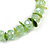 Spring Green Glass/Lime Green Shell Necklace/ Flex Bracelet (Size M) / Drop Earrings Set - 40cm L/5cm Ext - view 9