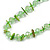 Spring Green Glass/Lime Green Shell Necklace/ Flex Bracelet (Size M) / Drop Earrings Set - 40cm L/5cm Ext - view 11