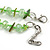 Spring Green Glass/Lime Green Shell Necklace/ Flex Bracelet (Size M) / Drop Earrings Set - 40cm L/5cm Ext - view 8
